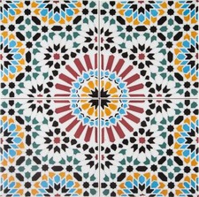 Carreaux Décoratif Oriental Tunisien Céramique 20x20 Lot de 12 Carrelage - Hass