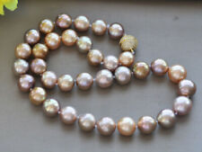 Metal-Lustre 17.5" 13mm Round Peacock Pink Lavender Edison Pearl Necklace