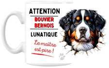 Mug Personnalisé en céramique chien Bouvier Bernois. Prénom de votre animal