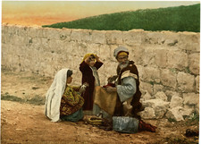 P.Z. Palestine, Walking Shoemaker to Jerusalem Vintage Print, Palestine  