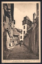 Old postcard Quimperlé, Rue Dom Maurice, Old Houses, 14th century 