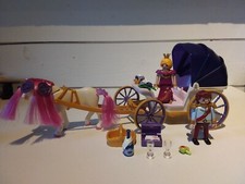 PLAYMOBIL CARROSSE ROYALE/ ROI ET REINE CHÂTEAU PRINCESSE PRINCE CHEVAUX 