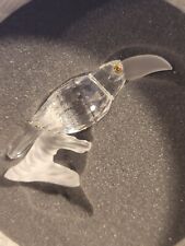 SWAROVSKI SILVER CUT CRYSTAL  2 1/2" TOUCAN BIRD ON BRANCH 1989 MIB COA f4