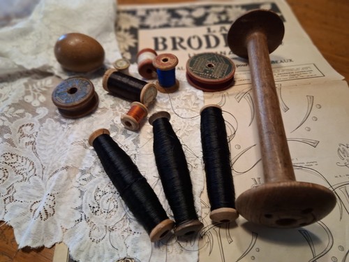 Lot bobines bois fil - de,