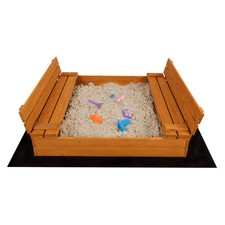 Bac à sable en bois Soroplay 120x120 cm y compris couverture et voile textile