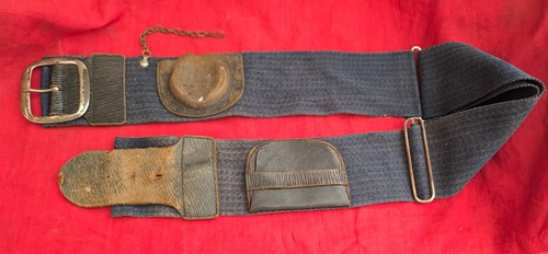 Leather belt blue - blue, canvas