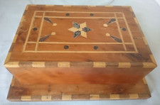 ANTIQUE 1970 WOOD THUYA MARQUETRY CIGARETTE CIGARETTE BOX BOX BOX BOX Handmade