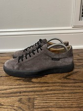 MEPHISTO CRISTIANO DARK GREY VELOUR Shoes Sneakers Low Top Lace Up Size 8.5