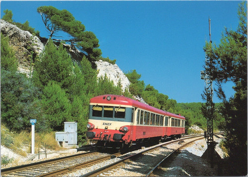 Postcard diesel railcar