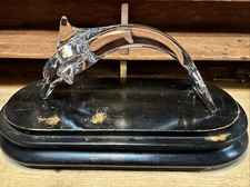 Large crystal dolphin Daum France 31.5cm year 70