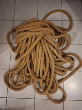 ANCIENNE GRANDE CORDE PECHEUR - POUR MAIN COURANTE RAMPE D'ESCALIER BATEAU