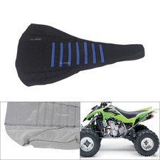 Seat Cover For Kawasaki KFX 400 Quad 2003 2004 2005 2006 All Black / Blue Ribs