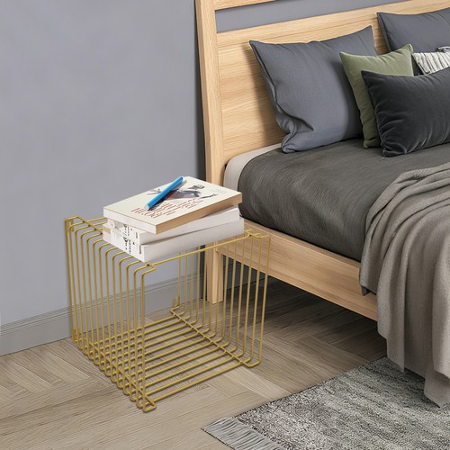 Vintage golden side table - golden,