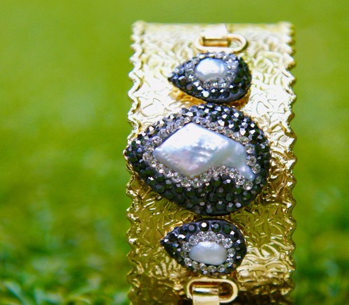 Bracelet manchette fait main - bracelet,