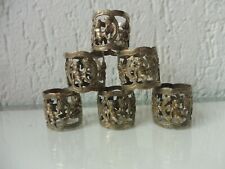 6 Beautiful Old Towel Rings 835 SILVER Putti....