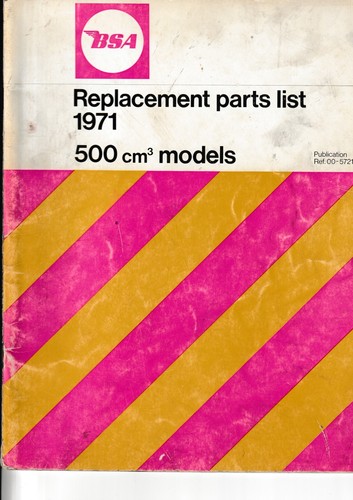 Bsa replacement parts list - bsa,