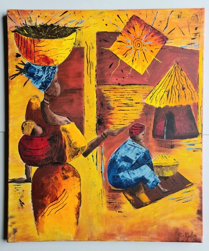 Tableau huile sur - , toile