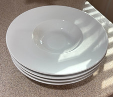 4 Sur La Table Bistro Pasta Bowl Large Rim White Porcelain