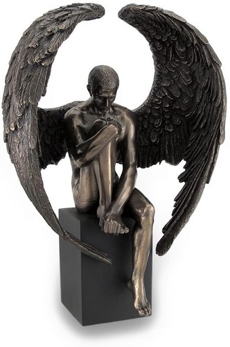 Statue ange triste ailé - ange, nu
