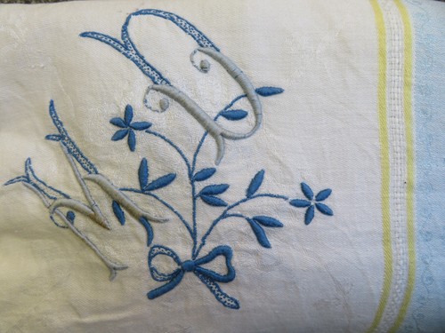 Nappe ancienne damassé - damassé, de
