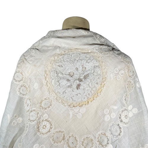Ancien châle carré voile - chÂle, en