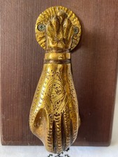 Ancien Heurtoir de Bronze Main