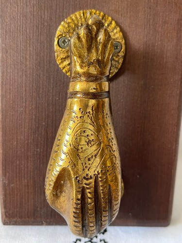 Ancien heurtoir bronze main - ancien,