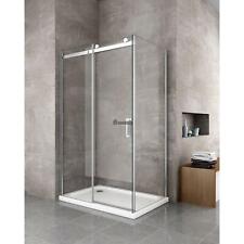 Cabine de douche de 8 mm avec deux faces H. 190 cm mur fixe et porte coulissante