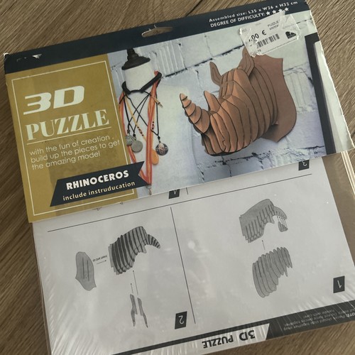Puzzle rhinocéros carton - 3d,