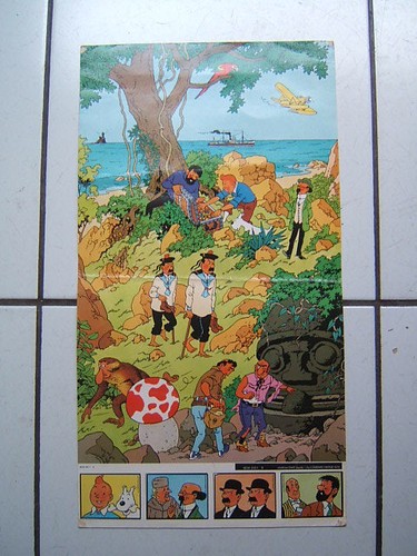 Herge tintin rare poster - herge,