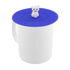 Couvercle de tasse mug en silicone orange PYLONES Chat blanc