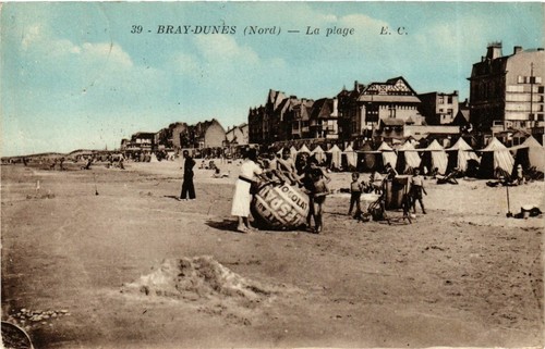 Cpa nord bray - la, plage