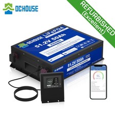 48V 50Ah LiFePO4 Golf Cart Battery Smart Battery Monitor Trolling Motor RV