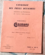 ancien Catalogue pièces pour Cyclomoteur CAZENAVE année 1958