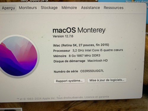 Imac pouces 2015 - 27,