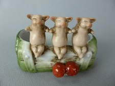 JARDINIERE 3 PETITS COCHONS POUR POT A MOUTARDE SEL OU POIVRE EN CERAMIQUE 837