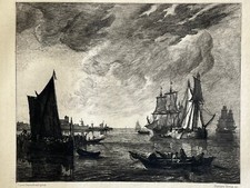 Lieve Verschuur / Gustave Greux Gravure Eau Forte Etching La Meuse A Dordrecht