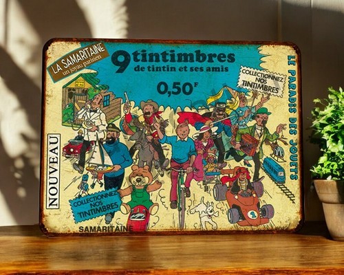 Plaque métal tintin la - tintin,