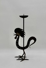 Rooster pick-cierge candle holder wrought iron brutalist design craftsmen of Marolles 1950s