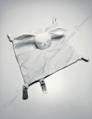 Doudou plat carré lapin - plat,