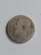 BELGIQUE PIECE ARGENT  - 2 Francs ?? LEOPOLD II vendu en l'état completement usé