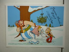 UDERZO / ASTERIX /  CARTE  VOEUX  EN SERIGRAPHIE   JOYEUSE  ANNEE   2001