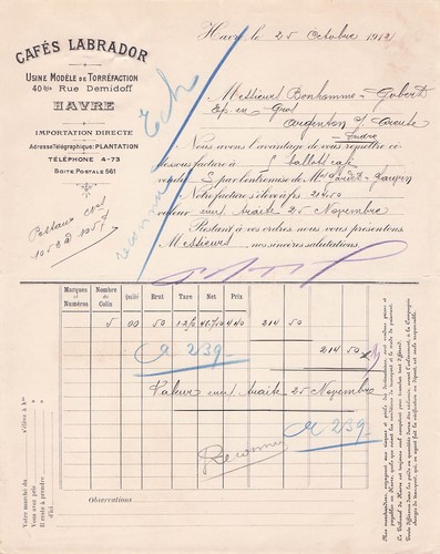 Havre cafe labrador 1913 - le,