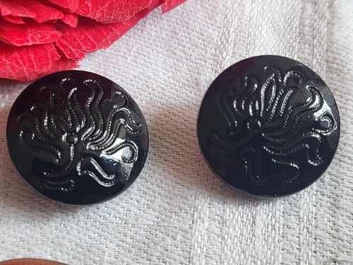 Duo boutons anciens verre - duo,