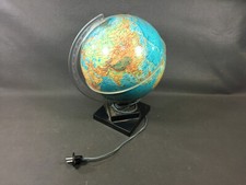 Ancienne lampe globe terrestre mappemonde vintage déco bureau écolier école