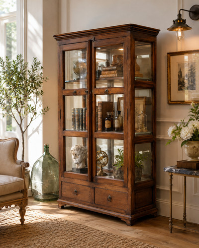 Vitrine xixème chêne - en,