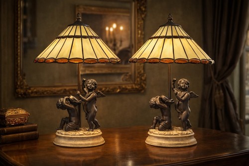 Paire lampes vintage - lampes, à