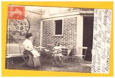 GLASSWARE near TROYES (10) VILLA with POOL GAME / photo card in 1907