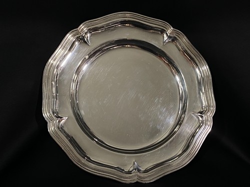 Grand plat rond métal - plat, en