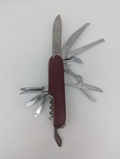 Red Rostfrei multifunction knife, tools, 11 functions, knife